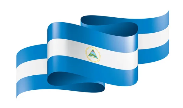 Bandiera del Nicaragua, illustrazione vettoriale su sfondo bianco — Vettoriale Stock