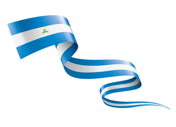 Bandera de Nicaragua, ilustración vectorial sobre fondo blanco — Vector de stock