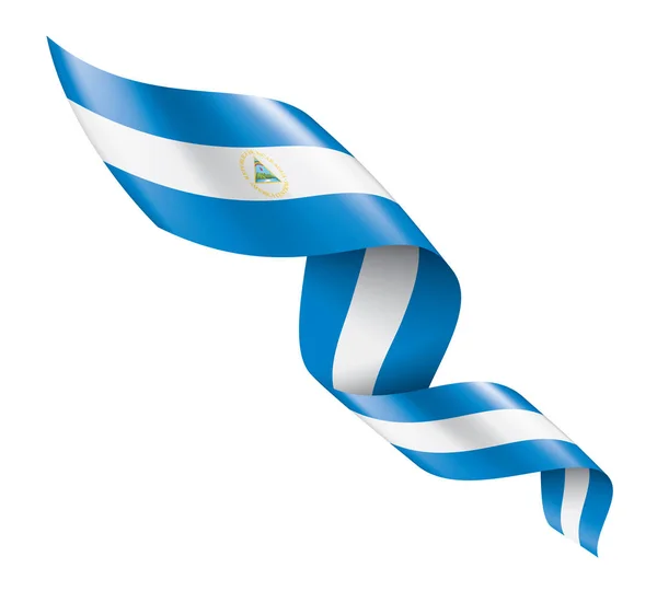 Nicaragua zászló, egy fehér háttér vektor illusztráció — Stock Vector