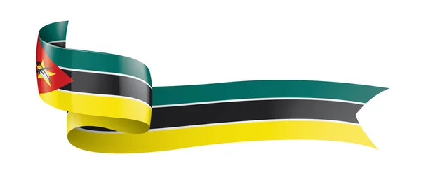 莫桑比克旗子, 矢量例证在白色背景 — 图库矢量图片