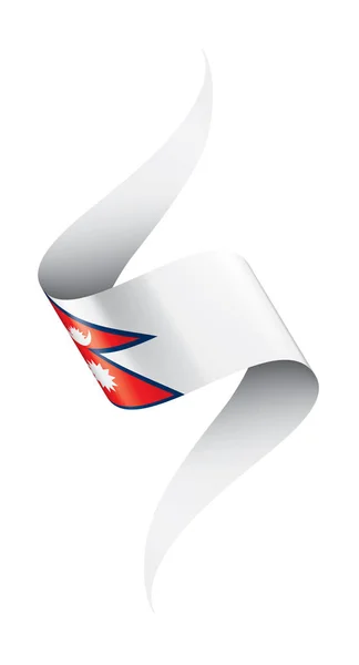 尼泊尔国旗, 白色背景上的矢量插图 — 图库矢量图片