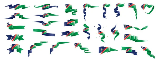 Bandeira da Namíbia, ilustração vetorial sobre um fundo branco — Vetor de Stock