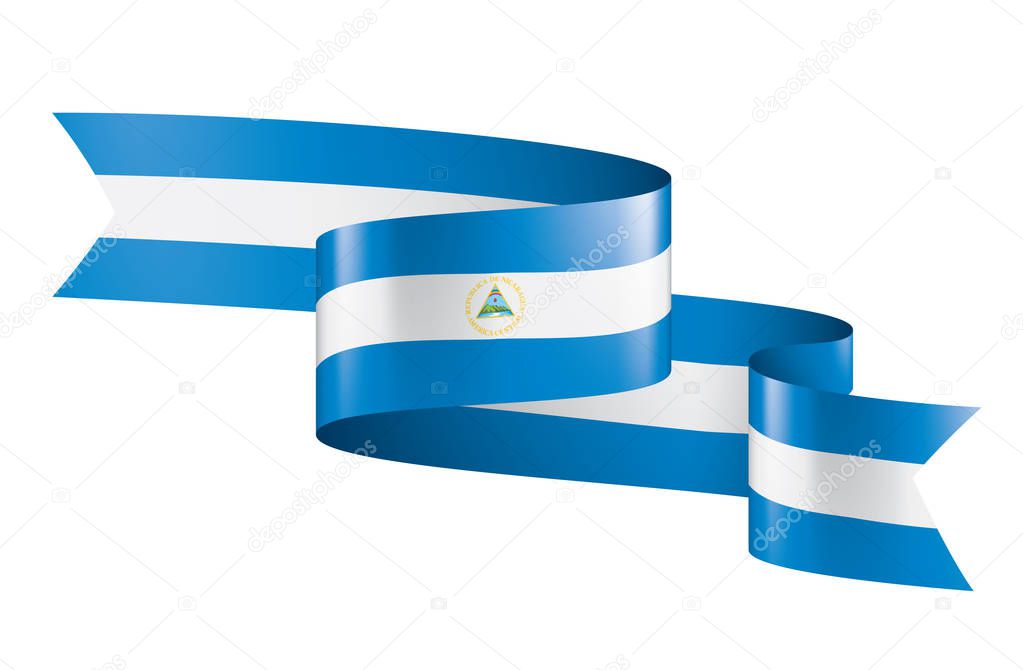 Nicaragua flag, vector illustration on a white background