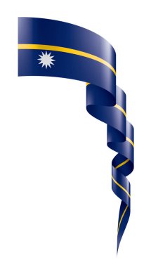 Nauru bayrak, beyaz bir arka plan üzerinde vektör çizim