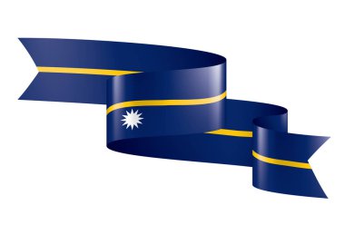 Nauru bayrak, beyaz bir arka plan üzerinde vektör çizim