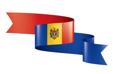 Moldova bayrağı, beyaz bir arka plan üzerinde vektör çizim