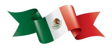 Meksika bayrağı, beyaz bir arka plan üzerinde vektör çizim