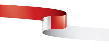 Malta bayrağı, beyaz bir arka plan üzerinde vektör çizim