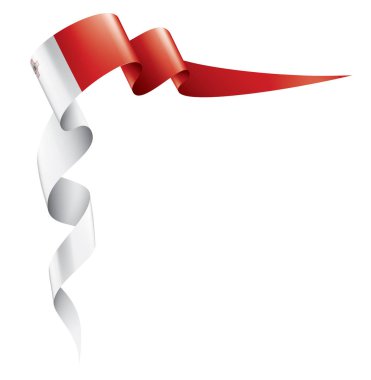 Malta bayrağı, beyaz bir arka plan üzerinde vektör çizim