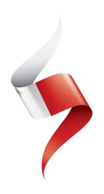 Malta bayrağı, beyaz bir arka plan üzerinde vektör çizim