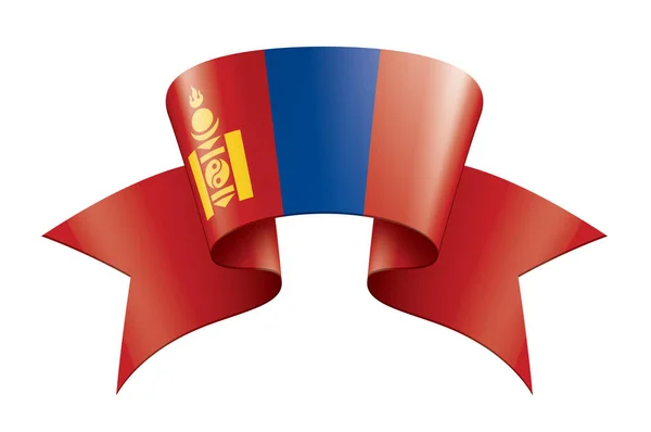 Flaga Mongolii, wektor ilustracja na białym tle — Wektor stockowy