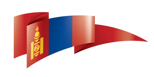 モンゴルの国旗は、白の背景にベクトル画像 — ストックベクタ