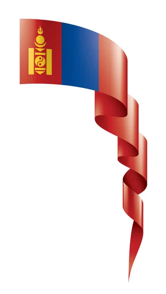 Bandeira da Mongólia, ilustração vetorial sobre um fundo branco — Vetor de Stock