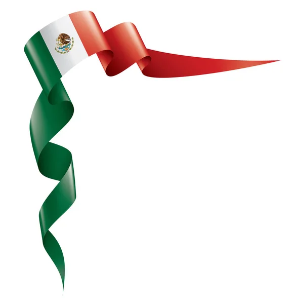 Drapeau mexicain, illustration vectorielle sur fond blanc — Image vectorielle