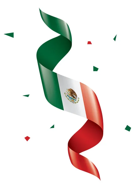 Bandera Mexicana, ilustración vectorial sobre fondo blanco — Vector de stock