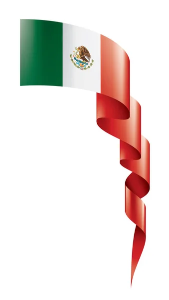 Drapeau mexicain, illustration vectorielle sur fond blanc — Image vectorielle