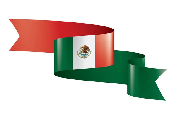 Bandera Mexicana, ilustración vectorial sobre fondo blanco — Vector de stock