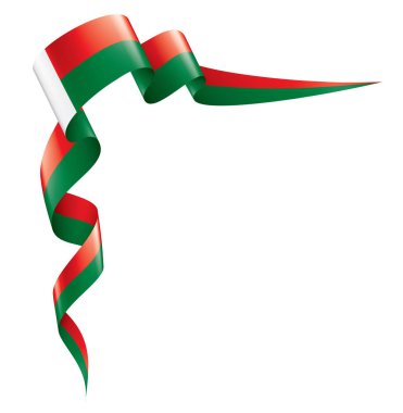 Madagaskar bayrağı, beyaz bir arka plan üzerinde vektör çizim