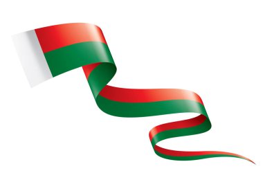 Madagaskar bayrağı, beyaz bir arka plan üzerinde vektör çizim