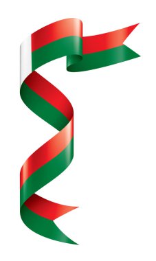 Madagaskar bayrağı, beyaz bir arka plan üzerinde vektör çizim