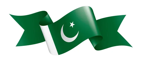 Pakistan vlag, vector illustratie op een witte achtergrond — Stockvector