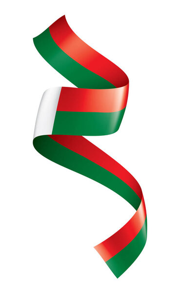 Madagascar flag, vector illustration on a white background