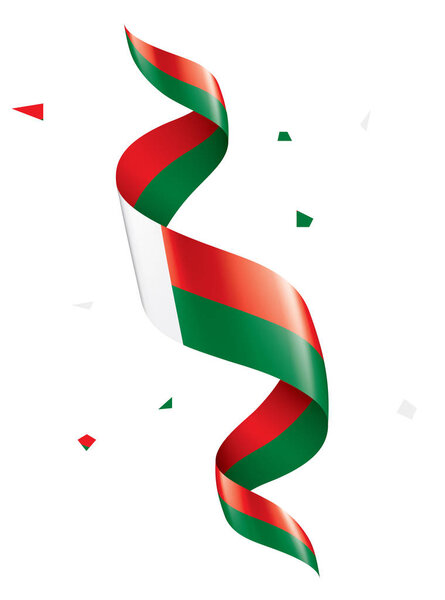 Madagascar flag, vector illustration on a white background