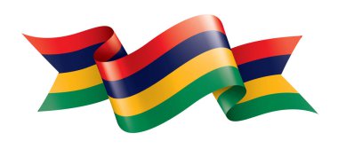 Mauritius bayrak, beyaz bir arka plan üzerinde vektör çizim