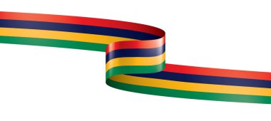 Mauritius bayrak, beyaz bir arka plan üzerinde vektör çizim