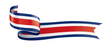 Kosta Rika bayrağı, beyaz arkaplanda vektör illüstrasyonu