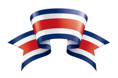 Kosta Rika bayrağı, beyaz arkaplanda vektör illüstrasyonu