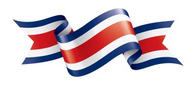 Kosta Rika bayrağı, beyaz arkaplanda vektör illüstrasyonu