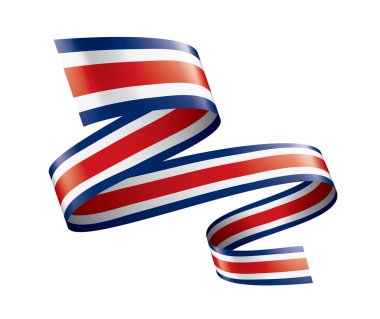 Kosta Rika bayrağı, beyaz arkaplanda vektör illüstrasyonu