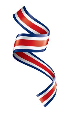 Kosta Rika bayrağı, beyaz arkaplanda vektör illüstrasyonu