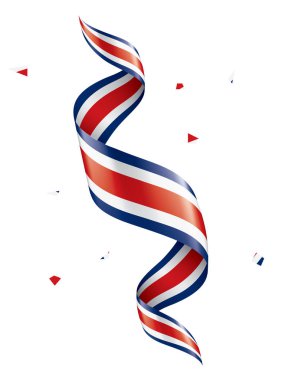 Kosta Rika bayrağı, beyaz arkaplanda vektör illüstrasyonu