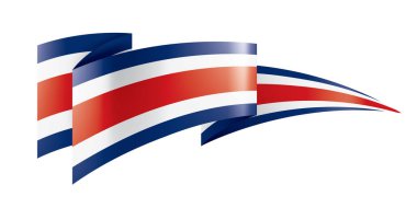 Kosta Rika bayrağı, beyaz arkaplanda vektör illüstrasyonu