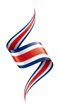 Kosta Rika bayrağı, beyaz arkaplanda vektör illüstrasyonu