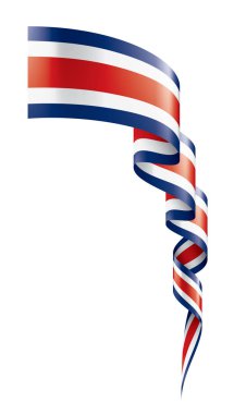 Kosta Rika bayrağı, beyaz arkaplanda vektör illüstrasyonu