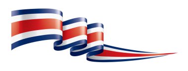 Kosta Rika bayrağı, beyaz arkaplanda vektör illüstrasyonu