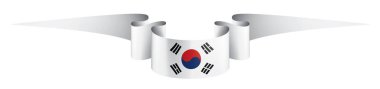 Güney Kore bayrağı, beyaz bir arka plan üzerinde vektör çizim