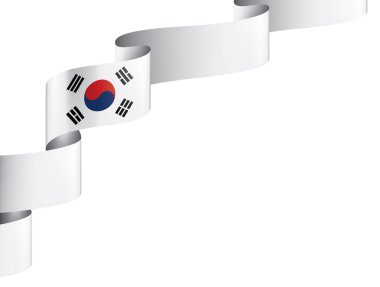 Güney Kore bayrağı, beyaz bir arka plan üzerinde vektör çizim