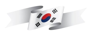 Güney Kore bayrağı, beyaz bir arka plan üzerinde vektör çizim