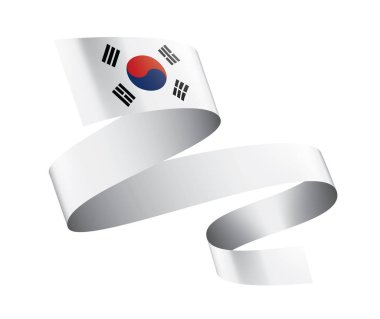 Güney Kore bayrağı, beyaz bir arka plan üzerinde vektör çizim