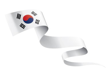 Güney Kore bayrağı, beyaz bir arka plan üzerinde vektör çizim