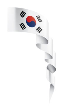 Güney Kore bayrağı, beyaz bir arka plan üzerinde vektör çizim