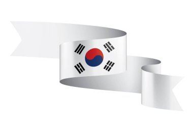 Güney Kore bayrağı, beyaz bir arka plan üzerinde vektör çizim