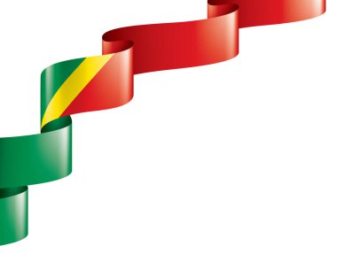 Beyaz arkaplanda Kongo bayrağı, vektör illüstrasyonu