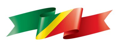Beyaz arkaplanda Kongo bayrağı, vektör illüstrasyonu