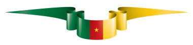 Kamerun bayrağı, beyaz bir arka plan üzerinde vektör çizim