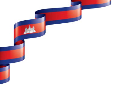 Kamboçya bayrağı, beyaz bir arka plan üzerinde vektör çizim